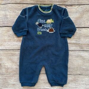 NWT Carter’s Blue Fleece Dinosaur One Piece Outfit Boy’s Sz 6M